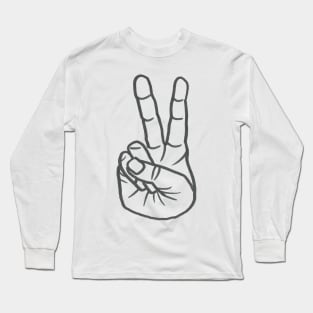 Peace Sign Emoji Long Sleeve T-Shirt